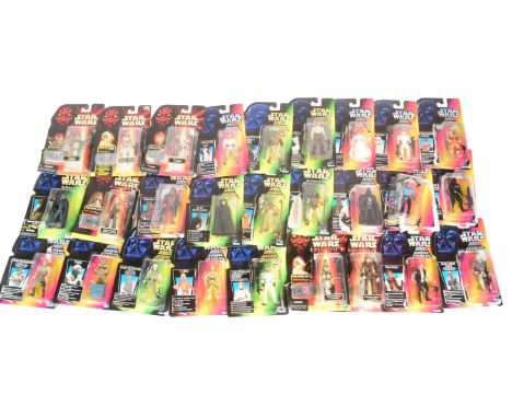 Star Wars - a collection of vintage 1990s Hasbro / Kenner Star Wars POTF Power Of The Force and Episode I action figures. Loo