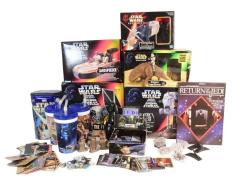 Star Wars - a collection of assorted Kenner and Hasbro Star Wars action figure playsets and other collectable memorabilia to 