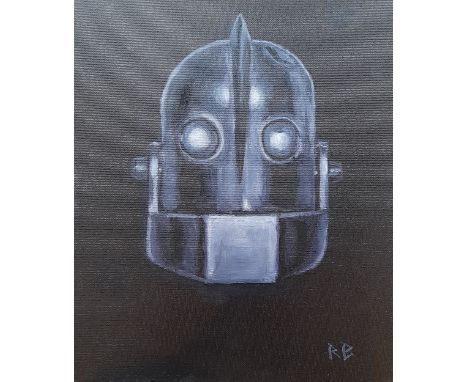 The Iron Giant (1999) - Richard Bazley (lead animator) - an original acrylic on canvas painting of The Iron Giant, depicted w