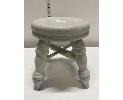 A vintage small pine wooden stool 