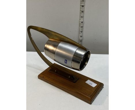 A mounted Rolls Royce engine model with moving parts 