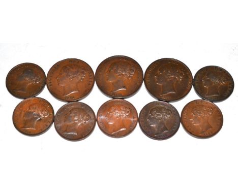 Victoria (1837-1901), Pennies (3), young head, 1853 ornamental trident, 1857 plain trident, 1858 ornamental trident, (S.3948)