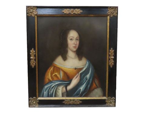 English school, 17th century, portrait of a lady, oil on canvas, 72cm x 61cm 