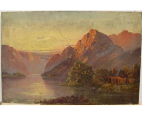 Francis E Jamieson (1895-1950) oil on canvas "Scottish highland loch", signed, unframed41 x 61 cmUntouched and original condi