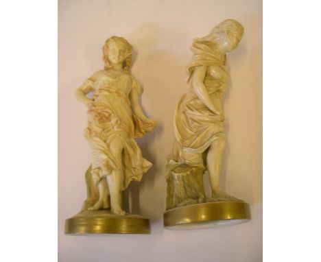Pair of Royal Worcester female figurines28 cm highBoth figures appear in very good condition, without any problems 
