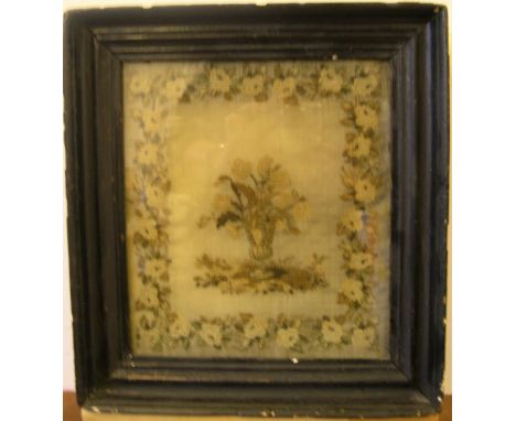 Early 19thC small tapestry in old hardwood frame22 x 19 cmGood, clean condition for its age 