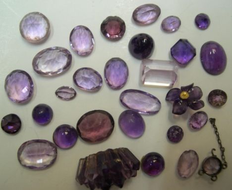 Collection of tested but uncertified Amethyst & similar amethyst type stones, Approx total weight - 17.8 grams 