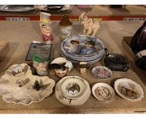 A SELECTION OF CERAMIC PLATES AND STONEWARE 