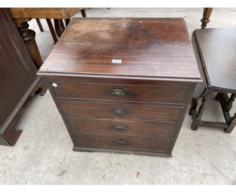 A 19TH CENTURY MAHOGANY CHEST COMMODE 