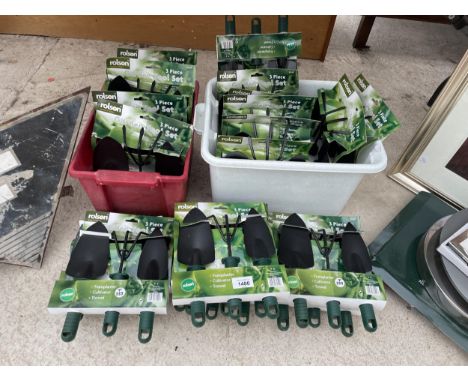 A QUANTITY OF NEW AND BOXED THREE PIECE GARDEN TOOL SETS 