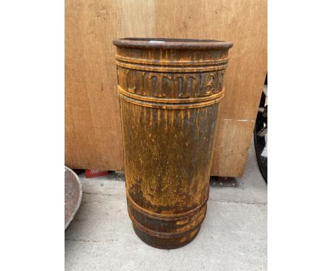 A VINTAGE HEAVY CAST IRON DECORATIVE LITTER BIN/GARDEN PLANTER 