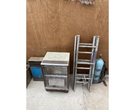 A BREATHING APERATUS, AN EXTANDABLE LADDER AND TWO HEATERS 