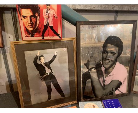 TWO ELVIS PRINT MIRRORS AND AN ELVIS JIGSAW 