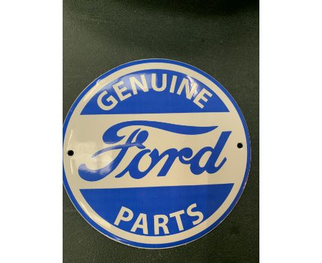 A SMALL CIRCULAR ENAMEL FORD ADVERTISING SIGN DIA:15CM 