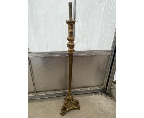 A GILT STANDARD LAMP STAMPED 'MADE IN ITALY' 