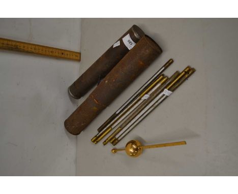 Collection of vintage brass mounted thermometers, hydrometer etc