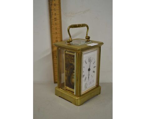 20th Century French brass cased carriage clock of typical form 