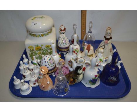 Mixed Lot: Various assorted porcelain and glass table bells