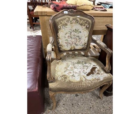 A French tapestry covered armchair (a/f)