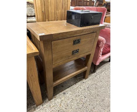 Modern oak side table, 75cm wide