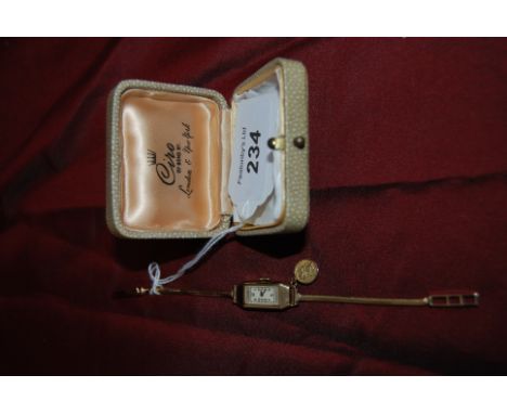 Ladies Vintage  'Cyma ' Wristwatch with 9ct Gold Case , bracelet & small St Christopher Pendant attached
