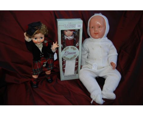 4 vintage dolls & 1 other doll.