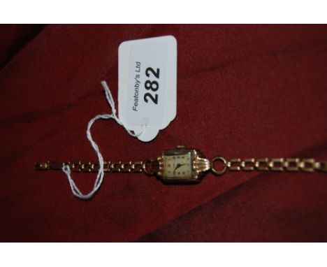 Ladies Vintage 9 ct Gold case 'Rotary ' Wristwatch with 9 Ct Gold bracelet (strap)