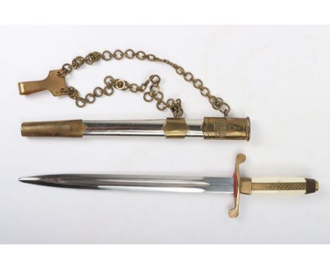 Bulgarian Army Officers Dagger: Post war dagger complete with scabbard and hanging chains. 
