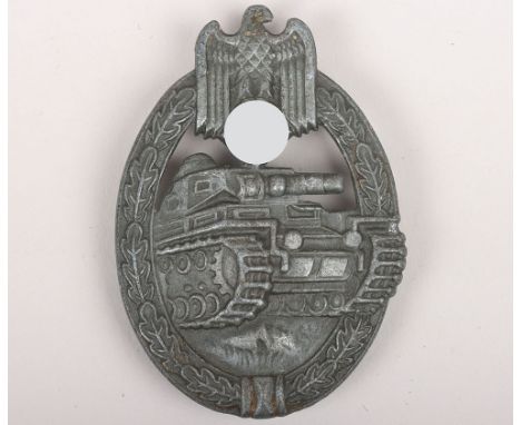 WW2 German Army / Heer panzer assault badge in bronze by Frank & Reif, Stuttgart. Zinc construction with soldered on set up. 