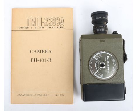 US Army PH-431-B Camera: Post war Bell & Howell made military camera and army technical manual. 2 items 