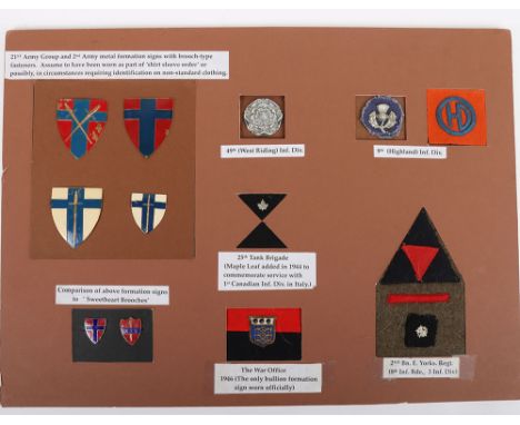 Collection of metal & cloth arm badges to the 9th (Highland) Infantry Division and the 49th West Riding Infantry Division met
