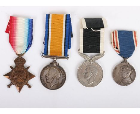 Mixed group of 4 Medals, 1914-15 Star Medal, “1536 PTE. A. COATES CHES: R.” – Arthur Coates served in 1/7th Battalion at Gall
