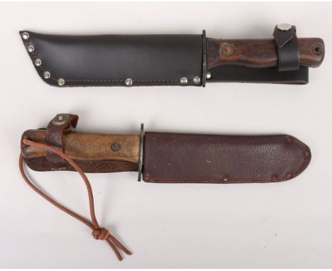 British Type D Survival Knives: Early 1st pattern 1950s  knife , blade with Wilkinson trade mark stamped to one side of other