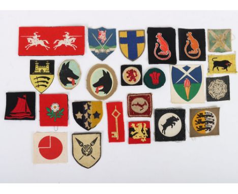Quantity of printed, painted & woven British Army Formation Signs. Lot includes printed examples to the 30th Corps (2), 82nd 