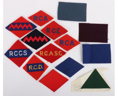 Small quantity of  Royal Canadian Army Formation Signs. Items included are Forestry Corps, Engineers, Artillery, Signals, Arm