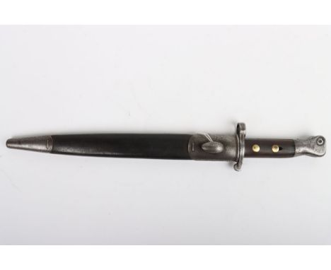 British 1888 Lee Metford Bayonet: good example of Lee Metford bayonet with two piece wooden grips, two brass rivets with oil 