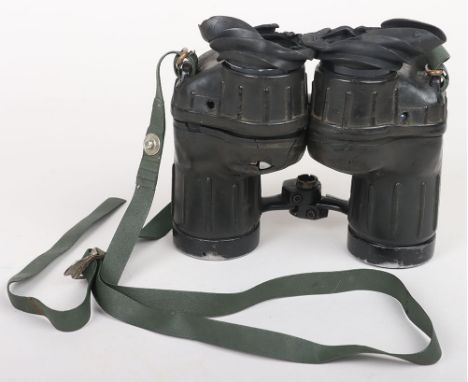 British Army Binoculars: A well-used  Falklands War period pair of L12A1  binoculars with strap, optics working. 