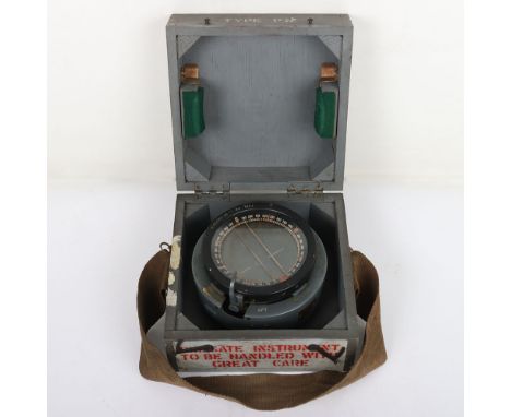 WW2 RAF Fighter Aircraft Compass: Type P8 compass in painted blue brass  with AM plaque, looks to be in working order housed 