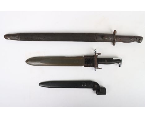 British 1907 and other Bayonets: British no 9 bayonet with scabbard, 1907 bayonet with S294 WSC stamping  for the Lanchester 