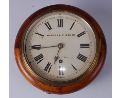 An early 20th century fruitwood cased dial clock by Winterhalder & Hoffmeier of Germany, the white enamel dial signed by the 