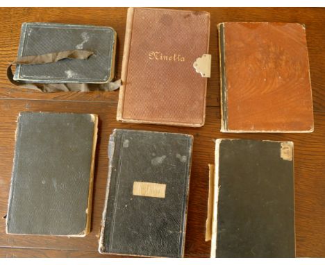 SANTOSTEFANO, DELLA CERDA, six notebooks, with late 19th century diary and commonplace entries kept by the family of Santoste