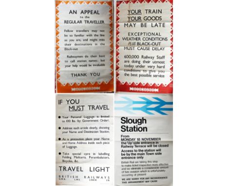 British Railways Wartime Poster, quantity 3 double royal 25in x 40in comprising: An Appeal to the Regular Traveller in the bl
