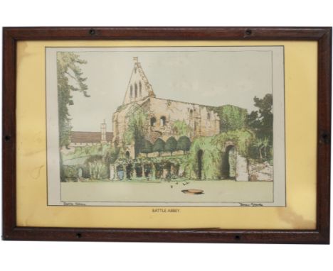 Carriage Print BATTLE ABBEY by Donald Maxwell from the Original Southern Railway series, issued in 1936. In original style gl