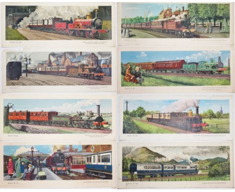 Hamilton Ellis Travel In series Carriage Prints quantity 8 comprising: West Coast Express with Bloomer; North Staffs Manchest