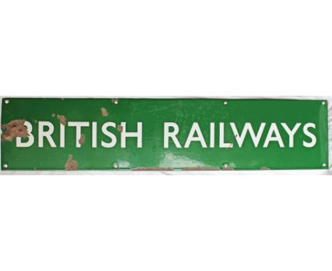 BR(S) enamel Poster Board Heading. Some chipping.