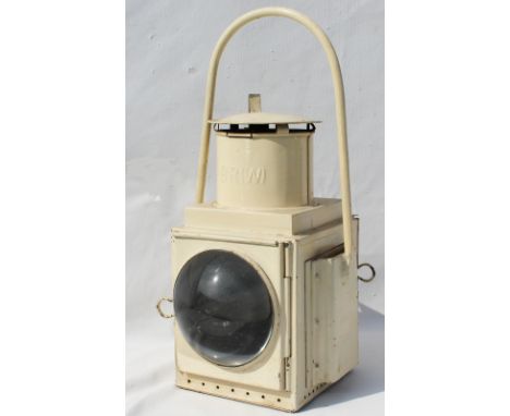 BR-W (GWR pattern) Loco Lamp complete with reservoir and a red shade.