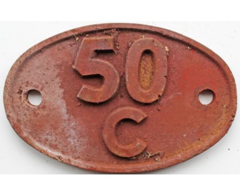 Shedplate 50C Selby 1950 to 1959, Hull Botanic Gardens from 1960 to 1973. Cleaned but light rust.