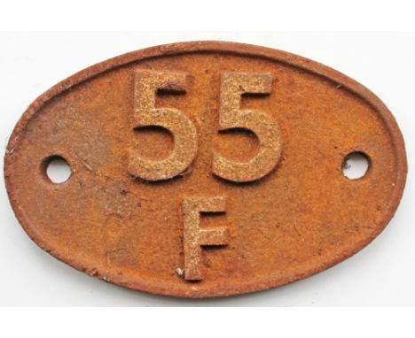 Shedplate 55F Manningham. Cleaned but light rust. 