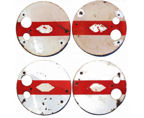 Ground Signal enamel discs, qty 4 each measuring 15.5in diameter. All in ex use condition, no lenses. (4 items)