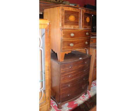 A George III mahogany commode; another, oak. (2)